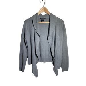 Banana Republic 100% Cashmere Sweater Heather Green Open Front Cardigan Women M